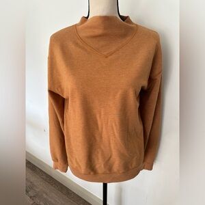 Mododoc brown cowl type neck sweatshirt pullover SZ S